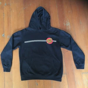 SANTA CRUZ Classic Dot Black Pullover Hooded front pocket Youth/Woman Sweatshirt - Picture 1 of 12