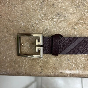 Givenchy GV3 Mens Brown Leather Belt Size 30”-32” USA Size Made In Italy Unused - Picture 1 of 10