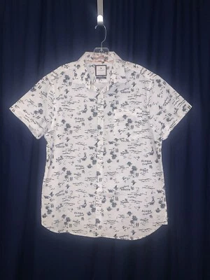 Cactus Man Shirt Men's Size Large Ricky Singh Hawaiian Beach Party Black & White - Image 1 of 4
