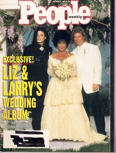 LIZ TAYLOR WEDDING ALBUM Michael Jackson October 21 1991 Larry Fortensky People - Picture 1 of 2