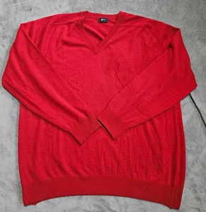 Maglione maglione Gabicci uomo XL maglia sottile misto lana merino rosso scollo a V - Foto 1 di 9