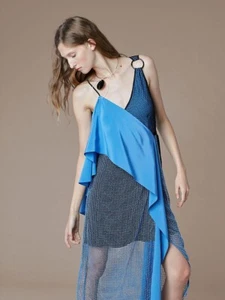 NWT Diane von Furstenberg DVF Asymmetric Sleeve Sash Dress Size 4 - Picture 1 of 12