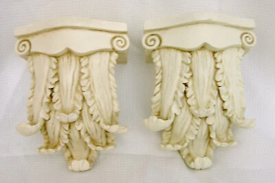 Beige 2 lot Shelf Acanthus leaf Wall Corbel Sconce By Wang’s International - Image 1 of 4