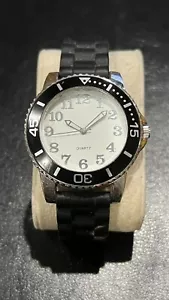 Vintage Men’s Dive Watch 40mm 2035 Movement White Dial Black Bezel Rubber Strap - Picture 1 of 12