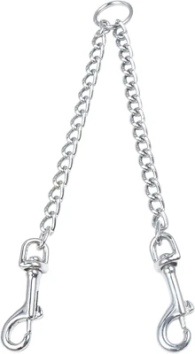 Guinzaglio Doppio per Cani a 2 Vie in Ferro, per Addestratore Di Animali Domesti - Immagine 1 di 4