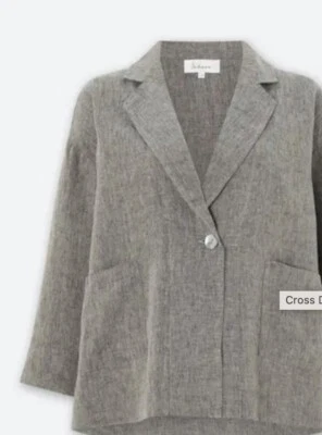 Sahara Textured Linen Jacket Size S/M gray colour  - Image 1 of 2