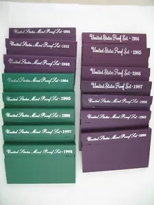 US Mint Proof Sets: 1984 through 1998 - Picture 1 of 5