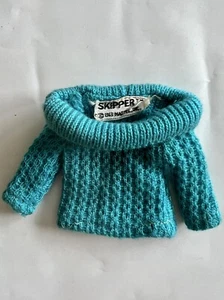 VTG 1963 Skipper Doll #1915 "Outdoor Casuals" Turquoise Knit Sweater - NO DOLL - Picture 1 of 5
