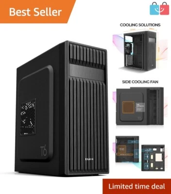Durable Black ATX Mid Tower with Efficient Cooling, USB Ports and Drive Bays - Image 1 of 4