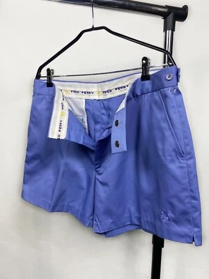 Pantalones Cortos Vintage Nuevos con Etiquetas Años 90 Fred Perry Azul XXL Foto 1 de 4