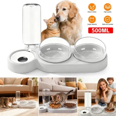 Fressnapf Haustier Futternapf Katzennapf schräge Futterstation mit Trinkbrunnen - Bild 1 von 4