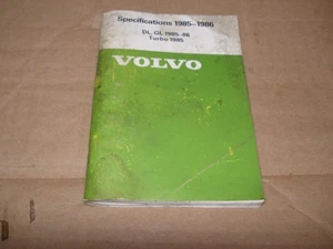 1985 1986 VOLVO DL GL TURBO SPECIFICATIONS MANUAL SERVICE BOOK - Bild 1 von 4