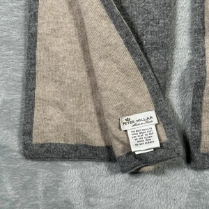 Peter Millar Scarf Mens One Size Gray Reversible Wool Cashmere Made in Italy - Picture 1 of 9