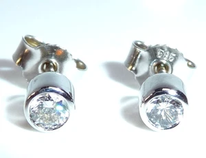 Brillant Ohrringe Ohrstecker Solitär 585 Gold Weißgold 0.20ct. Diamanten - Picture 1 of 6
