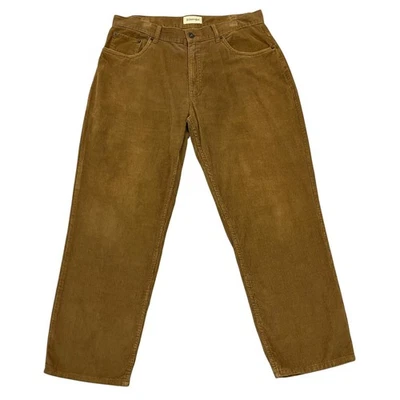 Pantalones de mezclilla de pana St. John's Bay marrón para hombre 34W 29L relajado calce recto algodón Foto 1 de 4