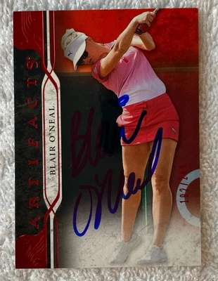 BLAIR O'NEAL AUTOGRAPH 2021 UPPERDECK ARTIFACTS /249 RED #12 LPGA TRADING CARD - Image 1 of 2