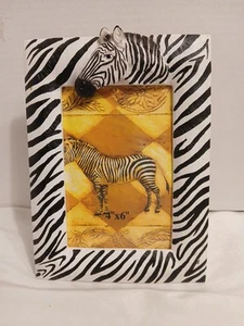 3D Zebra Picture Frame~Resin For 4” x 6” Photo~Safari ~Overall Size 6x8 - Picture 1 of 7