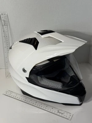 Casco de motocicleta todoterreno ILM Dual Sport Motocross (606V) blanco mediano (57-58) Foto 1 de 4