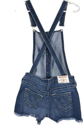 True Religion Denim Womens Overalls Short Shorts Great Shape See Size L - Image 1 of 4