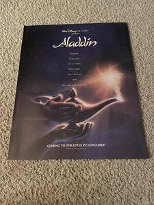 Vintage 1992 ALADDIN DISNEY MOVIE Poster Print Ad - Picture 1 of 1