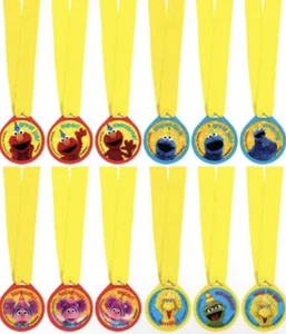 SESAME STREET Stars AWARD MEDALS (12) ~ Birthday Party Supplies Plastic Favors - Picture 1 of 1