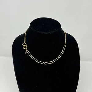 NWT Anthropologie Serefina Paperclip Chain Double Strand 24K Gold Plated - Picture 1 of 6