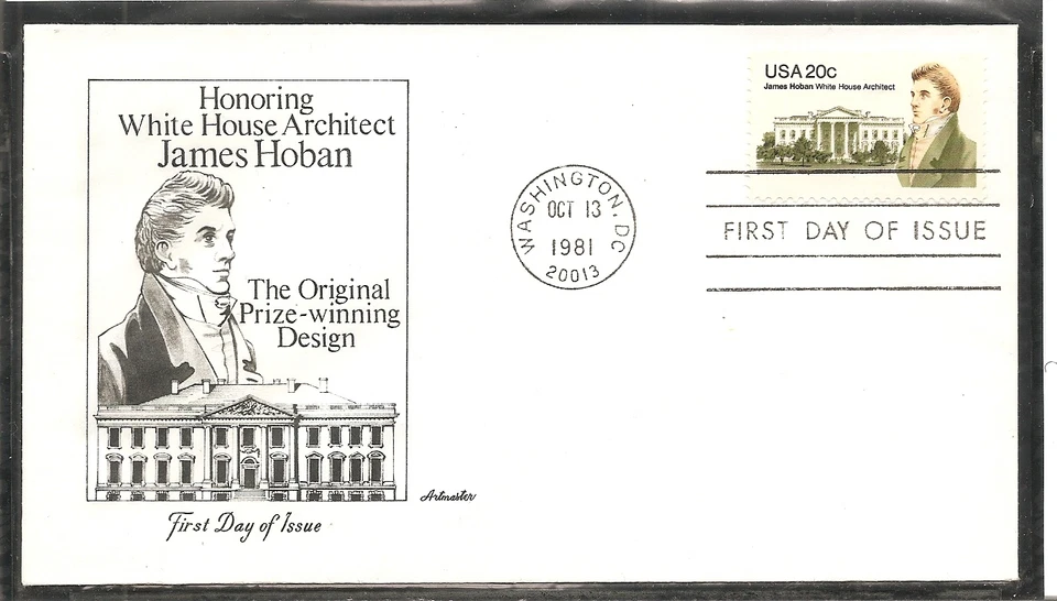 US SC# 1936 James Hoban FDC. Artmaster Cachet. - Image 1 of 1