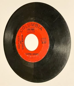 Vintage Vinyl 45 RPM Record - Marrion Worth and George Morgan, "Slipping Around" - Picture 1 of 2
