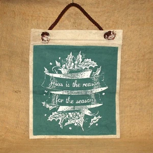Jesus Is The Reason For The Season Canvas Christmas Hanging Primitives by Kathy - Picture 1 of 1