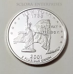 2001 S NEW YORK *90% SILVER PROOF* STATE QUARTER **FREE SHIPPING** - Picture 1 of 3