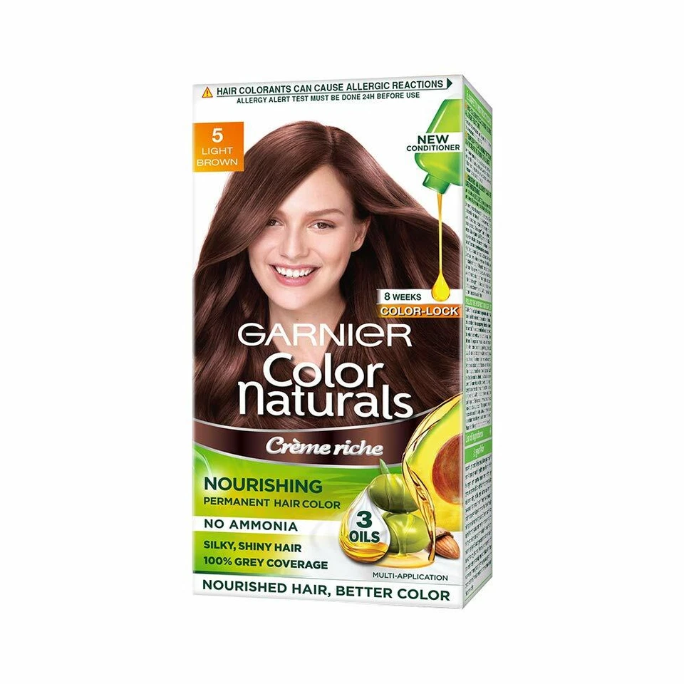 Color de cabello Garnier Naturals crema tono 5 marrón claro, 70 ml + 60 g_ Foto 1 de 1