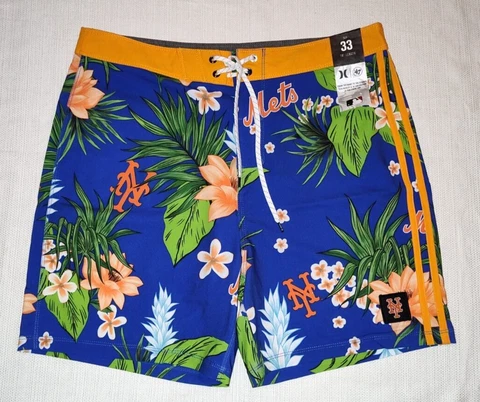 NEW Hurley '47 MLB NY New York Mets Tropics Unlined Phantom Boardshorts 33 NEW Cover