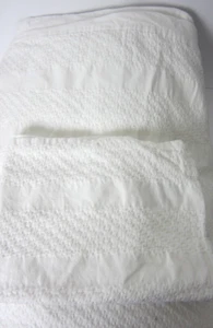 Charter Club Full/Double Size Duvet Cover + 1 Sham Set White Embroidered Stripe - Picture 1 of 5