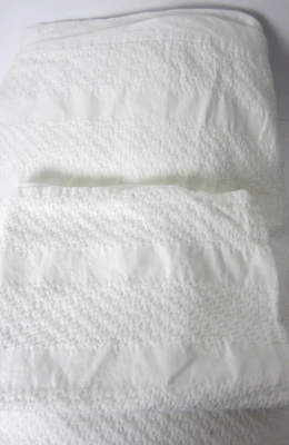 Charter Club Full/Double Size Duvet Cover + 1 Sham Set White Embroidered Stripe - Image 1 of 4