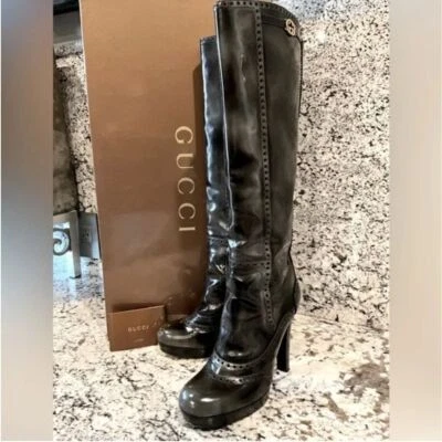 BOTAS GUCCI GG CHAROL NEGRO/GRIS, TALLA 37.5 Foto 1 de 4