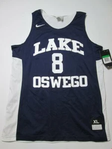 NWT Nike Youth Boys Size XL Tank Top Navy Lake 8 Oswego Logo Print Activewear - Picture 1 of 8