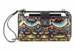 NWT Sakroots Large Smartphone Wristlet Crossbody Neon One World SHP INTL - Picture 1 of 4