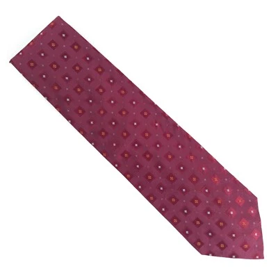 Corbata Joseph Abboud Hombre 100% Seda Geométrica Roja Multi Talla 56x4 - Nueva Sin Etiquetas - Italia Foto 1 de 4