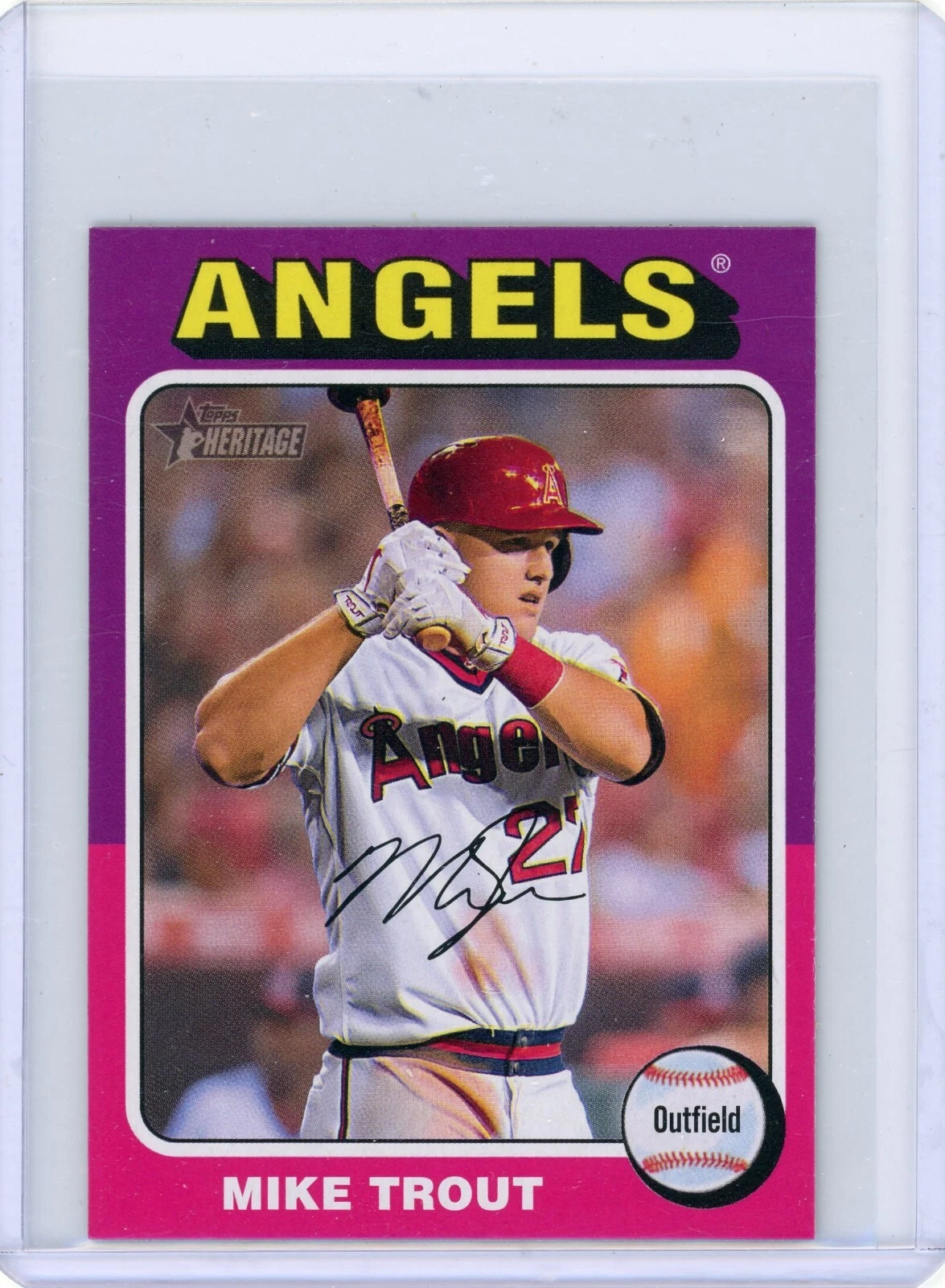 マイク トラウト Topps Heritage Image Variation 2025 Topps Heritage Mike Trout “Cartoon Variation” SP Angels