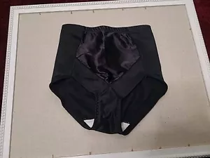 Faja de control satinada brillante vintage bragas dama Manhattan M 7 negra nailon lycra - Imagen 1 de 10