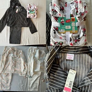 👍 4 Sets womens pajama sets M Disney Amanda Stewart Peach White Black - Picture 1 of 11