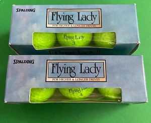 Spalding "Flying Lady" Neon Green Golf Balls (2 Pks x 3 Balls/pk = 6 Balls) NEW - Picture 1 of 2