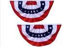2 Packung USA Plissiert Lüfter Flagge 0.5x0.9m Amerikanisch US Wimpel Halb 18x36