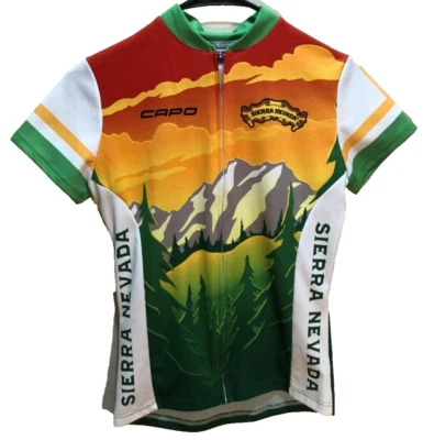 Sierra Nevada Capo Italy Mountains Trees Outdoor Full Zip Cycling Jersey S - Image 1 of 2