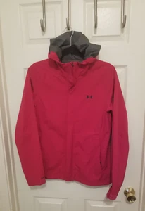 Under Armour Womens Storm 3 Hooded Rain Jacket Sz Small Dark Pink $89 - Picture 1 of 10