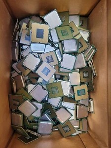3 LB ( POUNDS ) Lot of Pinless Computer CPU for scrap gold recovery refining - Picture 1 of 2