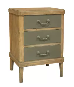 Natural Wood Grey/ Green Hallway Console Table with 3 Drawer for Stylish Storage - Picture 1 of 9