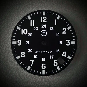 TLDB0701M Black BGW9 / Seiko Mod Military Minute Date Dial NH35 4R35 SKX SRPD - Picture 1 of 1