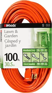 Cable De Extension Electrica 100Ft Alargador Electrico Enchufe Para Exteriores - Picture 1 of 13