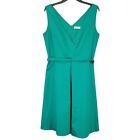 Calvin Klein Jewel Green Knee Length Tie Dress Size 14 NWT